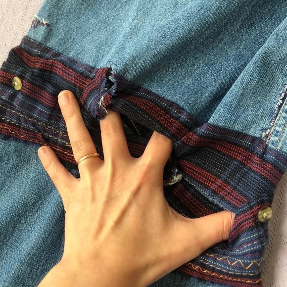 Tommy Jean Overalls 90s Vintage Rework Hilfiger Convertible Spell Out Patches S - Picture 4 of 12